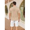 imageCOOFANDY Mens Cuban Guayabera Shirts Short Sleeve Button Down Shirt Lightweight Summer Beach ShirtsKhaki