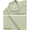 imageCOOFANDY Mens Cuban Guayabera Shirts Short Sleeve Button Down Shirt Lightweight Summer Beach ShirtsLight Green
