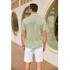 imageCOOFANDY Mens Cuban Guayabera Shirts Short Sleeve Button Down Shirt Lightweight Summer Beach ShirtsLight Green