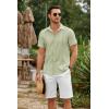 imageCOOFANDY Mens Cuban Guayabera Shirts Short Sleeve Button Down Shirt Lightweight Summer Beach ShirtsLight Green