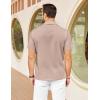 imageCOOFANDY Mens Cuban Guayabera Shirts Short Sleeve Button Down Shirt Lightweight Summer Beach ShirtsPink
