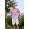 imageCOOFANDY Mens Cuban Guayabera Shirts Short Sleeve Button Down Shirt Lightweight Summer Beach ShirtsPurple