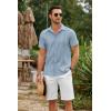 imageCOOFANDY Mens Cuban Guayabera Shirts Short Sleeve Button Down Shirt Lightweight Summer Beach ShirtsSky Blue