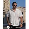 imageCOOFANDY Mens Cuban Guayabera Shirts Short Sleeve Button Down Shirt Lightweight Summer Beach ShirtsWhite