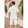 imageCOOFANDY Mens Cuban Guayabera Shirts Short Sleeve Button Down Shirt Lightweight Summer Beach ShirtsWhite