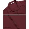 imageCOOFANDY Mens Cuban Guayabera Shirts Short Sleeve Button Down Shirt Lightweight Summer Beach ShirtsWine Red