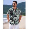 imageCOOFANDY Mens Hawaiian Shirts Short Sleeve Casual Button Down Tropical Shirt Summer Floral Vacation Beach ShirtsBlack Floral
