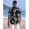 imageCOOFANDY Mens Hawaiian Shirts Short Sleeve Casual Button Down Tropical Shirt Summer Floral Vacation Beach ShirtsBlack Leaf