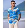imageCOOFANDY Mens Hawaiian Shirts Short Sleeve Casual Button Down Tropical Shirt Summer Floral Vacation Beach ShirtsBlue