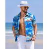 imageCOOFANDY Mens Hawaiian Shirts Short Sleeve Casual Button Down Tropical Shirt Summer Floral Vacation Beach ShirtsBlue