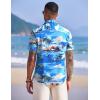 imageCOOFANDY Mens Hawaiian Shirts Short Sleeve Casual Button Down Tropical Shirt Summer Floral Vacation Beach ShirtsBlue