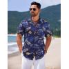 imageCOOFANDY Mens Hawaiian Shirts Short Sleeve Casual Button Down Tropical Shirt Summer Floral Vacation Beach ShirtsBlue Floral