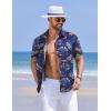 imageCOOFANDY Mens Hawaiian Shirts Short Sleeve Casual Button Down Tropical Shirt Summer Floral Vacation Beach ShirtsBlue Floral