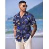 imageCOOFANDY Mens Hawaiian Shirts Short Sleeve Casual Button Down Tropical Shirt Summer Floral Vacation Beach ShirtsBlue Floral
