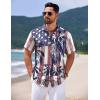 imageCOOFANDY Mens Hawaiian Shirts Short Sleeve Casual Button Down Tropical Shirt Summer Floral Vacation Beach ShirtsFlag Printed