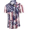 imageCOOFANDY Mens Hawaiian Shirts Short Sleeve Casual Button Down Tropical Shirt Summer Floral Vacation Beach ShirtsFlag Printed