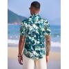 imageCOOFANDY Mens Hawaiian Shirts Short Sleeve Casual Button Down Tropical Shirt Summer Floral Vacation Beach ShirtsLeaf Printed