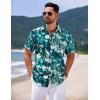 imageCOOFANDY Mens Hawaiian Shirts Short Sleeve Casual Button Down Tropical Shirt Summer Floral Vacation Beach ShirtsLeaf Printed