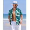 imageCOOFANDY Mens Hawaiian Shirts Short Sleeve Casual Button Down Tropical Shirt Summer Floral Vacation Beach ShirtsLeaf Printed