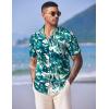 imageCOOFANDY Mens Hawaiian Shirts Short Sleeve Casual Button Down Tropical Shirt Summer Floral Vacation Beach ShirtsLeaf Printed