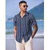 imageCOOFANDY Mens Hawaiian Shirts Short Sleeve Casual Button Down Tropical Shirt Summer Floral Vacation Beach ShirtsNavy Blue