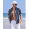 imageCOOFANDY Mens Hawaiian Shirts Short Sleeve Casual Button Down Tropical Shirt Summer Floral Vacation Beach ShirtsNavy Blue