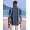 imageCOOFANDY Mens Hawaiian Shirts Short Sleeve Casual Button Down Tropical Shirt Summer Floral Vacation Beach ShirtsNavy Blue