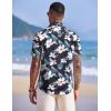 imageCOOFANDY Mens Hawaiian Shirts Short Sleeve Casual Button Down Tropical Shirt Summer Floral Vacation Beach ShirtsNavy Blue Floral