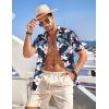 imageCOOFANDY Mens Hawaiian Shirts Short Sleeve Casual Button Down Tropical Shirt Summer Floral Vacation Beach ShirtsNavy Blue Floral