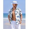 imageCOOFANDY Mens Hawaiian Shirts Short Sleeve Casual Button Down Tropical Shirt Summer Floral Vacation Beach ShirtsPalm Tree Printed