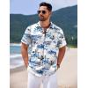 imageCOOFANDY Mens Hawaiian Shirts Short Sleeve Casual Button Down Tropical Shirt Summer Floral Vacation Beach ShirtsPalm Tree Printed