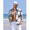 imageCOOFANDY Mens Hawaiian Shirts Short Sleeve Casual Button Down Tropical Shirt Summer Floral Vacation Beach ShirtsPalm Tree White