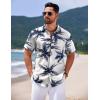 imageCOOFANDY Mens Hawaiian Shirts Short Sleeve Casual Button Down Tropical Shirt Summer Floral Vacation Beach ShirtsPalm Tree White