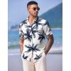 imageCOOFANDY Mens Hawaiian Shirts Short Sleeve Casual Button Down Tropical Shirt Summer Floral Vacation Beach ShirtsPalm Tree White