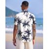 imageCOOFANDY Mens Hawaiian Shirts Short Sleeve Casual Button Down Tropical Shirt Summer Floral Vacation Beach ShirtsPalm Tree White