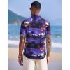 imageCOOFANDY Mens Hawaiian Shirts Short Sleeve Casual Button Down Tropical Shirt Summer Floral Vacation Beach ShirtsPurple