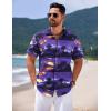 imageCOOFANDY Mens Hawaiian Shirts Short Sleeve Casual Button Down Tropical Shirt Summer Floral Vacation Beach ShirtsPurple