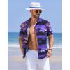 imageCOOFANDY Mens Hawaiian Shirts Short Sleeve Casual Button Down Tropical Shirt Summer Floral Vacation Beach ShirtsPurple