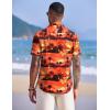 imageCOOFANDY Mens Hawaiian Shirts Short Sleeve Casual Button Down Tropical Shirt Summer Floral Vacation Beach ShirtsRed