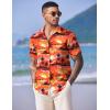 imageCOOFANDY Mens Hawaiian Shirts Short Sleeve Casual Button Down Tropical Shirt Summer Floral Vacation Beach ShirtsRed