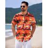 imageCOOFANDY Mens Hawaiian Shirts Short Sleeve Casual Button Down Tropical Shirt Summer Floral Vacation Beach ShirtsRed