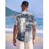 imageCOOFANDY Mens Hawaiian Shirts Short Sleeve Casual Button Down Tropical Shirt Summer Floral Vacation Beach ShirtsWhite