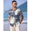 imageCOOFANDY Mens Hawaiian Shirts Short Sleeve Casual Button Down Tropical Shirt Summer Floral Vacation Beach ShirtsWhite