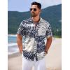 imageCOOFANDY Mens Hawaiian Shirts Short Sleeve Casual Button Down Tropical Shirt Summer Floral Vacation Beach ShirtsWhite