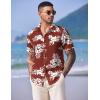 imageCOOFANDY Mens Hawaiian Shirts Short Sleeve Casual Button Down Tropical Shirt Summer Floral Vacation Beach ShirtsWine Red Floral