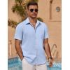 imageCOOFANDY Mens Linen Short Sleeve Button Down Shirts Casual Summer Beach Vacation ShirtsAngel Falls