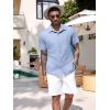 imageCOOFANDY Mens Linen Short Sleeve Button Down Shirts Casual Summer Beach Vacation ShirtsAngel Falls