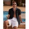 imageCOOFANDY Mens Linen Short Sleeve Button Down Shirts Casual Summer Beach Vacation ShirtsBlack