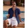 imageCOOFANDY Mens Linen Short Sleeve Button Down Shirts Casual Summer Beach Vacation ShirtsBlack Iris