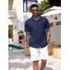 imageCOOFANDY Mens Linen Short Sleeve Button Down Shirts Casual Summer Beach Vacation ShirtsBlack Iris